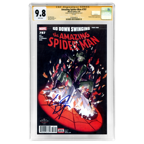Willem Dafoe Autographed 2018 Amazing Spider-Man #797 Alex Ross Green Goblin Cover CGC SS 9.8