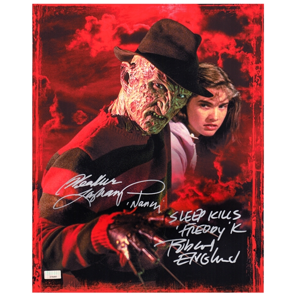  Robert Englund, Heather Langenkamp Autographed A Nightmare on Elm Street Freddy Krueger 11x14 Photo