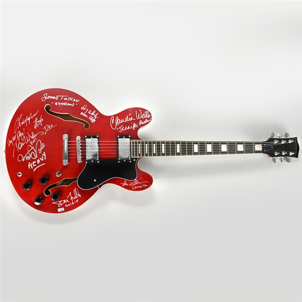 Michael J. Fox, Christopher Lloyd, Lea Thompson, James Tolkan and Back to the Future Cast Autographed Johnny B. Goode Guitar