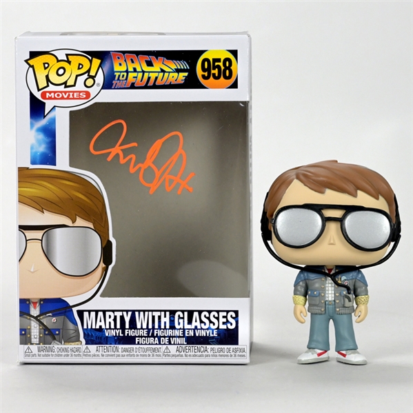 Michael J. Fox Autographed Back to the Future Marty with Glasses POP! Vinyl Figure #958