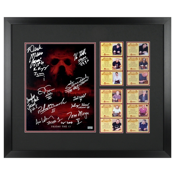 Friday the 13th Series I Jasons Cast Autographed Camp Blood 11x14 Framed Photo Display