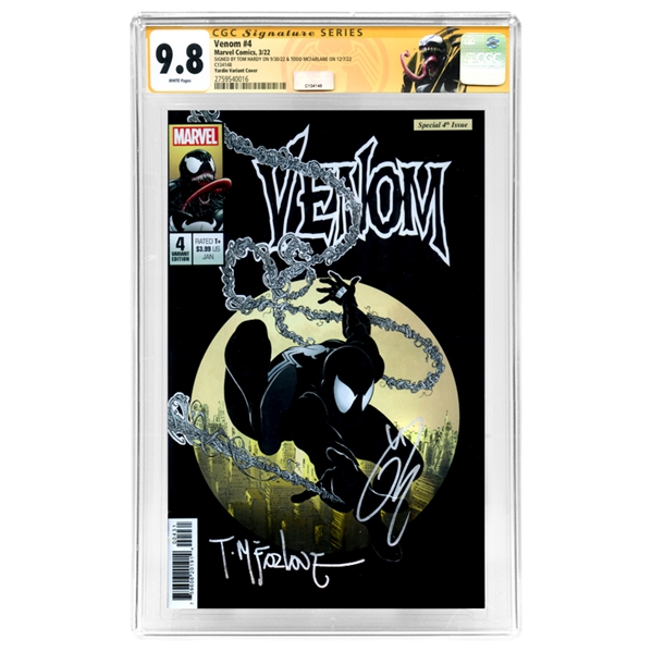 Tom Hardy, Todd McFarlane Autographed 2022 Venom #4 CGC SS 9.8