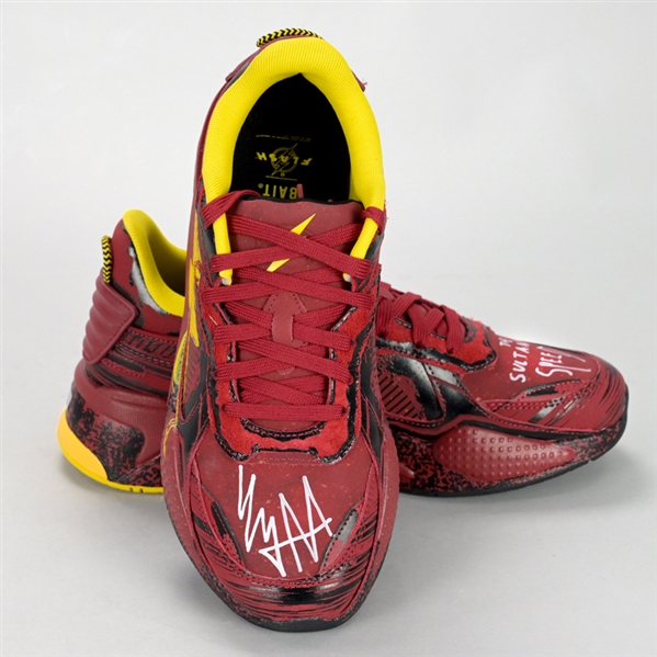 Ezra Miller Autographed Puma RS-X Bait The Flash Shoes with The Sultan of Speed Inscription