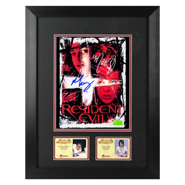 Milla Jovovich, Michelle Rodriguez Autographed Resident Evil 8x10 Framed Mini-Poster