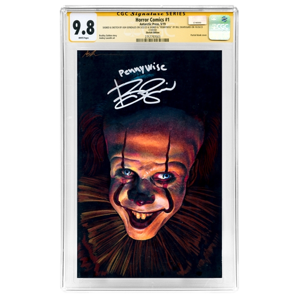 Bill Skarsgard Autographed 2019 Horror Comics #1 Ash Gonzales Original CGC SS 9.8 Mint