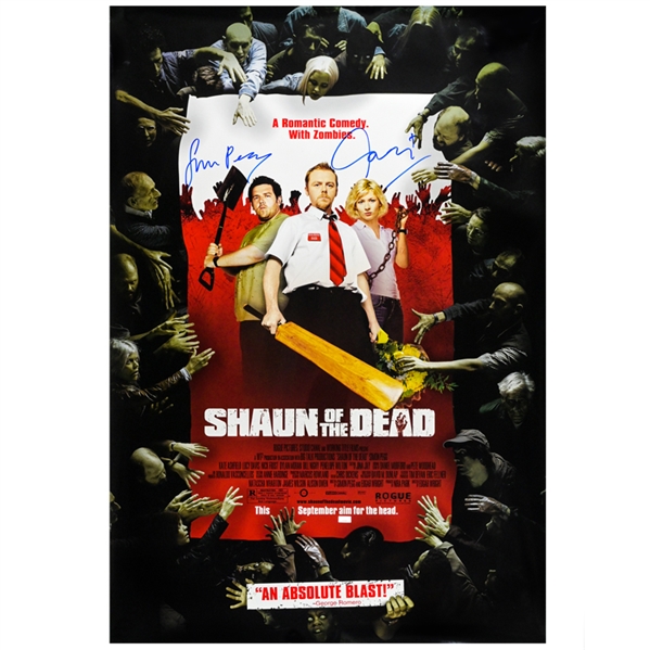 Simon Pegg, Nick Frost Autographed 2004 Shaun of the Dead 27x40 Original Movie Poster