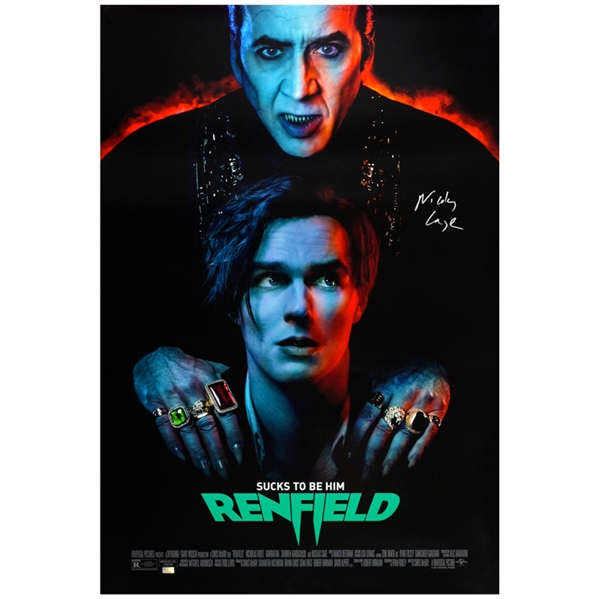 Nicolas Cage Autographed 2023 Renfield Original 27x40 Double-Sided Movie Poster
