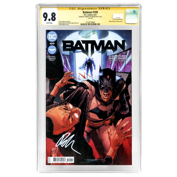 Robert Pattinson Autographed 2021 Batman #109 CGC SS 9.8 (mint)