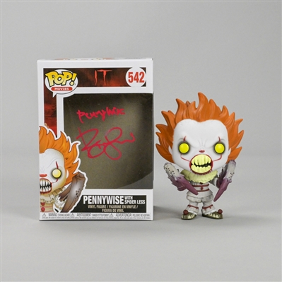 Bill Skarsgård Autographed IT Pennywise #542 POP! Vinyl Figure with Pennywise Inscription