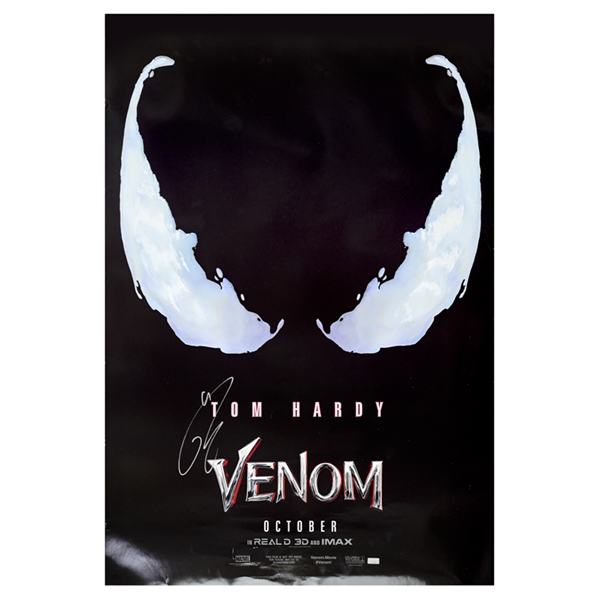 Tom Hardy Autographed 2018 Venom Original 27x40 Double-Sided Teaser Poster