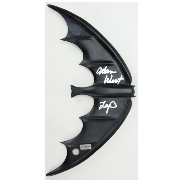 Adam West Autographed Batman Black Batarang with Zap Inscription #3/25