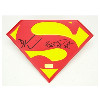 Brandon Routh and Dean Cain Autographed Superman Emblem #98/100