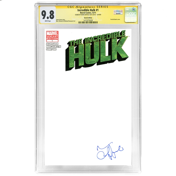 Mark Ruffalo Autographed Incredible Hulk #1 CGC Signature Series 9.8 Comic Sketch Edition