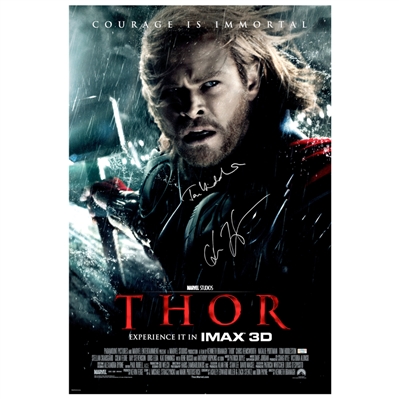 Chris Hemsworth and Tom Hiddleston Autographed 27×40 Thor Original Poster