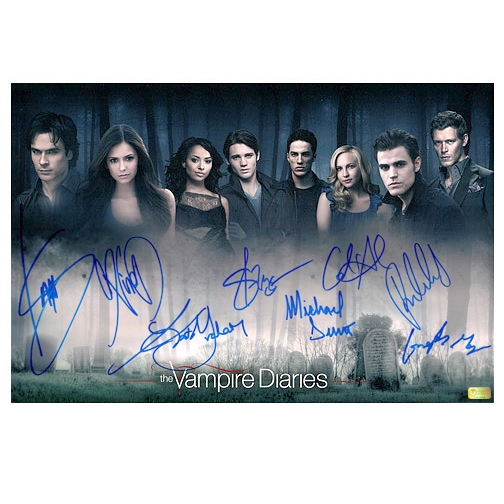 1 The Vampire Diaries Cast #2 8 x 10 Autograph Reprint Nina Dobrev Paul Wesley 