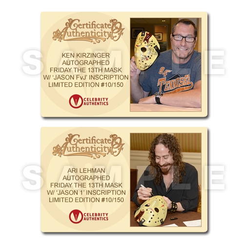 Kane Hodder Ari Lehman Jason Friday The 13th Movie Star DUAL Signed  Autograph Custom Framed JERSEY SUEDE MATTED JSA Certified at 's  Entertainment Collectibles Store
