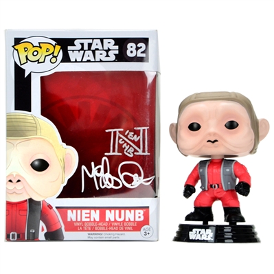 Mike Quinn Autographed Star Wars: The Force Awakens Nien Nunb POP Vinyl Bobble-Head Figure