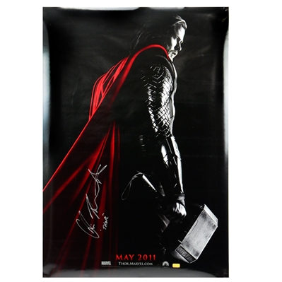 Chris Hemsworth Autographed Thor Original 27x40 Advance Stye Double-Sided Movie Poster
