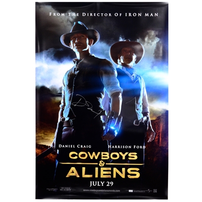 Daniel Craig Autographed Cowboys & Aliens 27x40 Jake Lonergan and Woodrow Dolarhyde Movie Poster