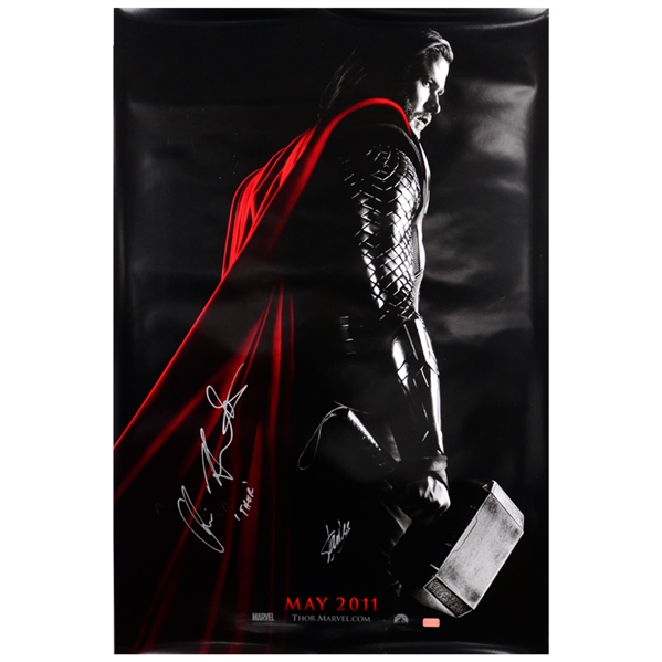 Chris Hemsworth and Stan Lee Autographed Thor 27x40 Original D/S Advanced Movie Poster