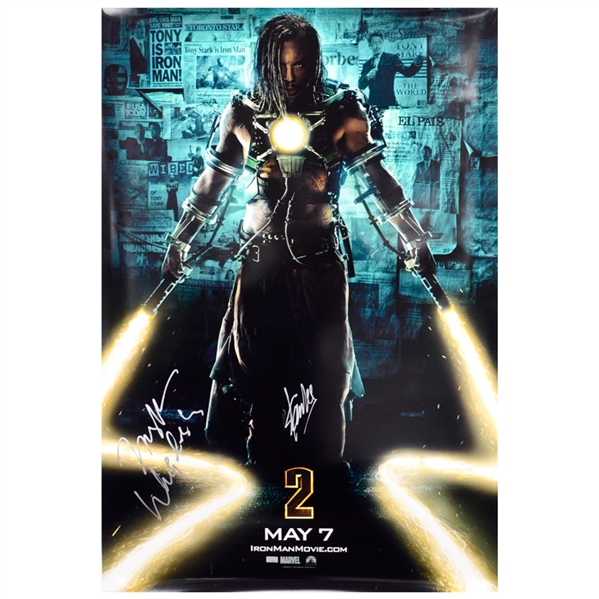 Mickey Rourke and Stan Lee Autographed Iron Man 2 27x40 Whiplash Poster