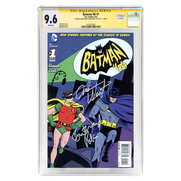 Adam West and Burt Ward Autographed Batman 66 #1 CGC Signature Series 9.6 Comic 