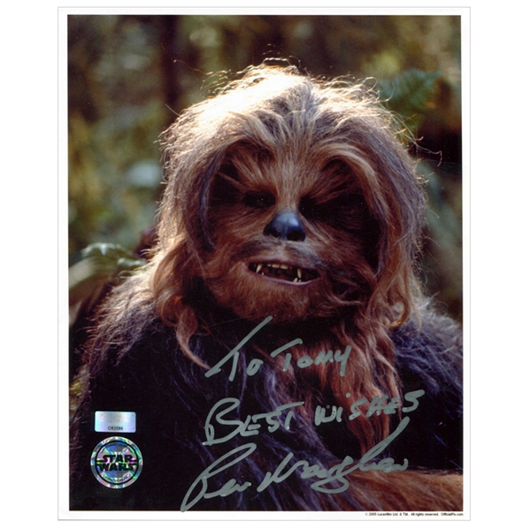 Peter Mayhew Autographed Star Wars 8x10 Chewbacca Endor Photo