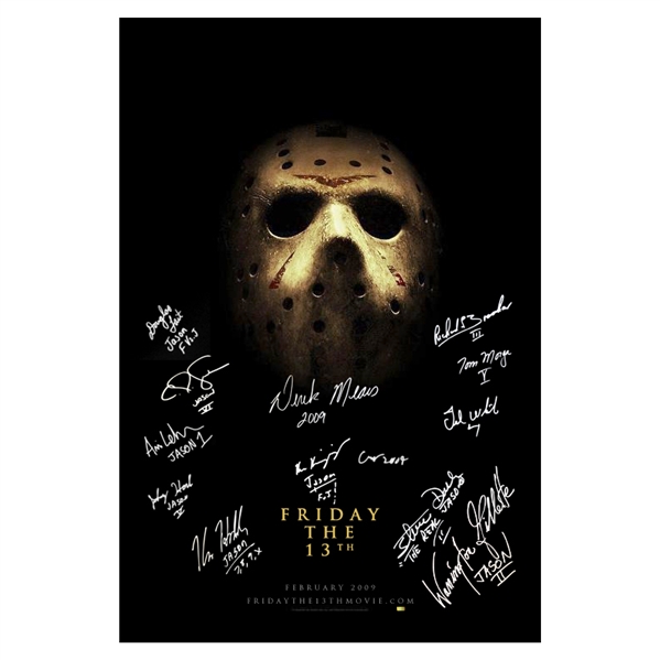 Friday The 13th Cast Autographed Friday The 13th DS Original Movie Poster