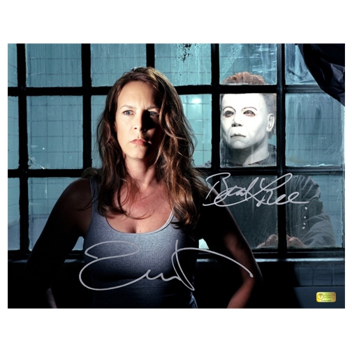 Jamie Lee Curtis and Brad Loree Autographed 11x14 Halloween Resurrection Photo