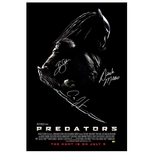 Carey Jones Derek Mears and Brian Steele Autographed 27x40 Predators Movie Poster