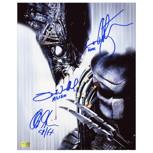 Alec Gillis, Tom Woodruff Jr. and Ian Whyte Autographed 8x10 AVP Artwork Photo