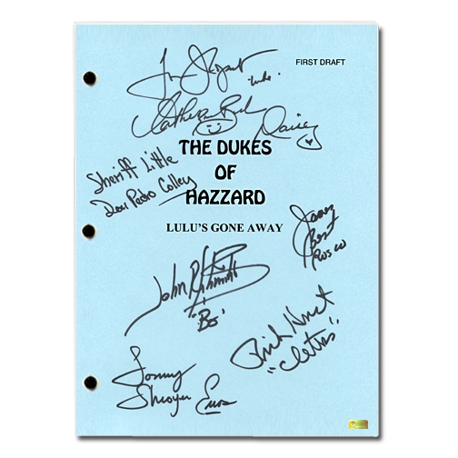 The Dukes of Hazzard Cast Autographed Lulus Gone Away Script