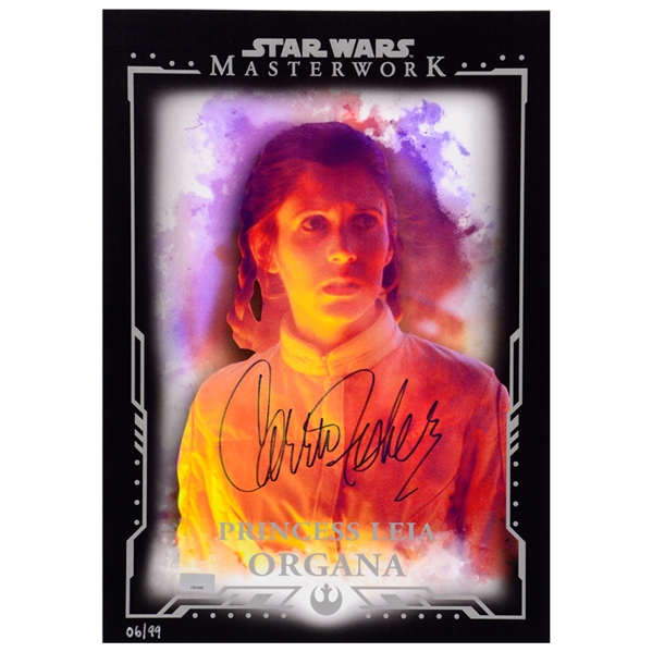 Carrie Fisher Autographed Topps Star Wars Masterworks Princess Leia 11x14 Oversized Trading Card