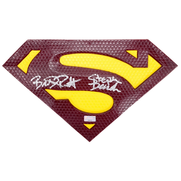 Brandon Routh and Stephen Bender Autographed Superman Returns Suit Emblem Prop