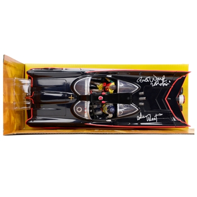 Adam West and Burt Ward Autographed Classic TV Series Deluxe Batmobile