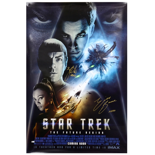 Eric Bana and Zachary Quinto Autographed Star Trek (2009) 27x40 D/S Poster