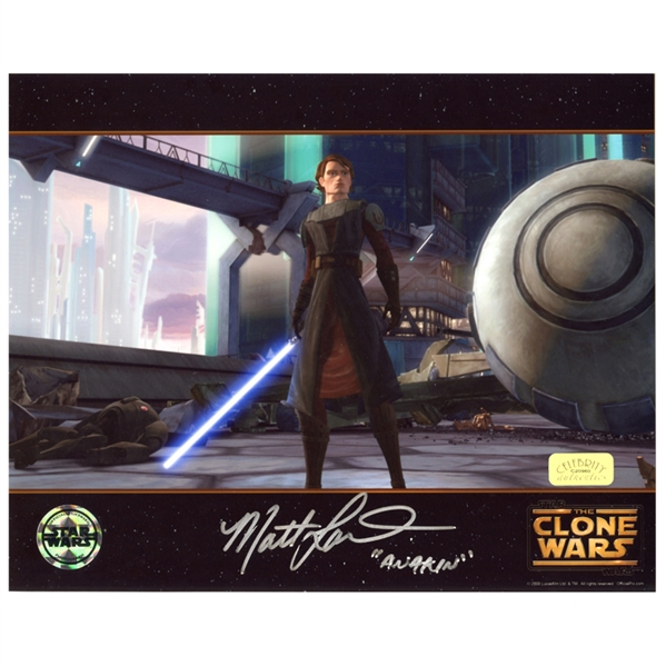 Matt Lanter Autographed 8×10 Star Wars: The Clone Wars Anakin Skywalker Photo