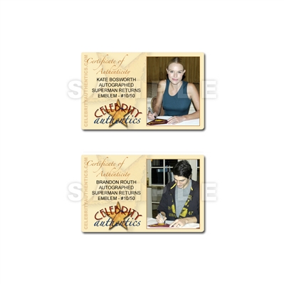 Brandon Routh and Kate Bosworth Autographed Superman Emblem