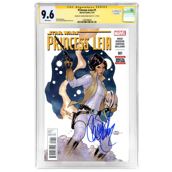Carrie Fisher Autographed Star Wars Princess Leia #1 CGC SS 9.6 Comic