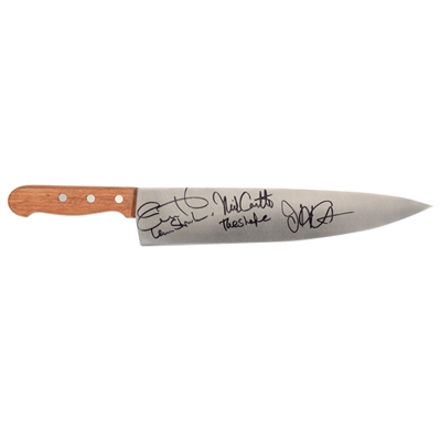 Jamie Lee Curtis, Nick Castle and John Carpenter Autographed Halloween Knife