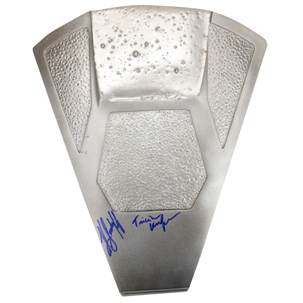 Katie Sackhoff and Tricia Helfer Autographed Battlestar Galactica Cylon Statue Base Prototype