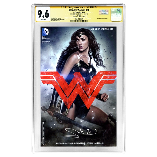 Gal Gadot Autographed Wonder Woman #50 Photo Variant CGC Signature Series 9.6 Comic