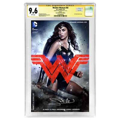 Gal Gadot Autographed Wonder Woman #50 Photo Variant CGC Signature Series 9.6 Comic