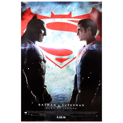 Gal Gadot and Ray Fisher Autographed Batman v Superman 27x40 Original D/S Poster
