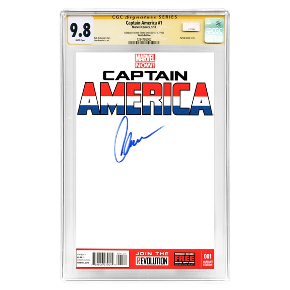 Chris Evans Autographed Captain America #1 CGC SS 9.8 Comic