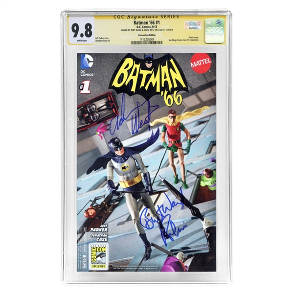 Adam West and Burt Ward Autographed Batman 66 #1 CGC SS 9.8 Comic