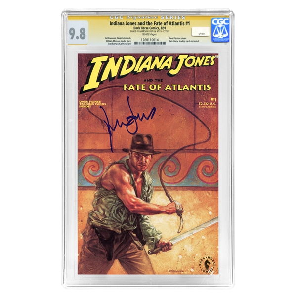 Harrison Ford Autographed Indiana Jones and the Fate of Atlantis #1 CGC SS 9.8 Comic