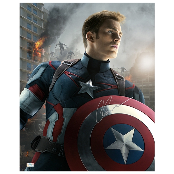 Chris Evans Autographed 16×20 Avengers Age of Ultron Photo