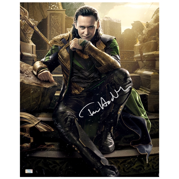 Tom Hiddleston Autographed Loki 16×20 Master of Mischief Photo