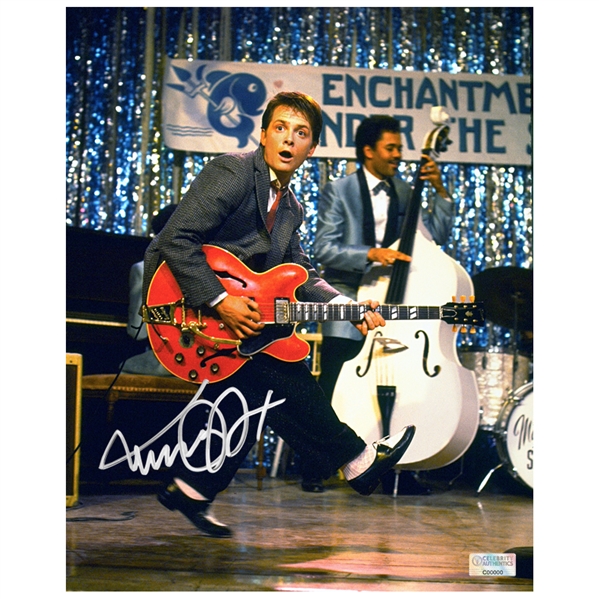 Michael J. Fox Autographed Back to the Future 8×10 Johnny B. Goode Photo